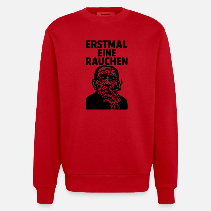 Fumer une première - Sweat bio épais oversize fabriqué en UE - rouge