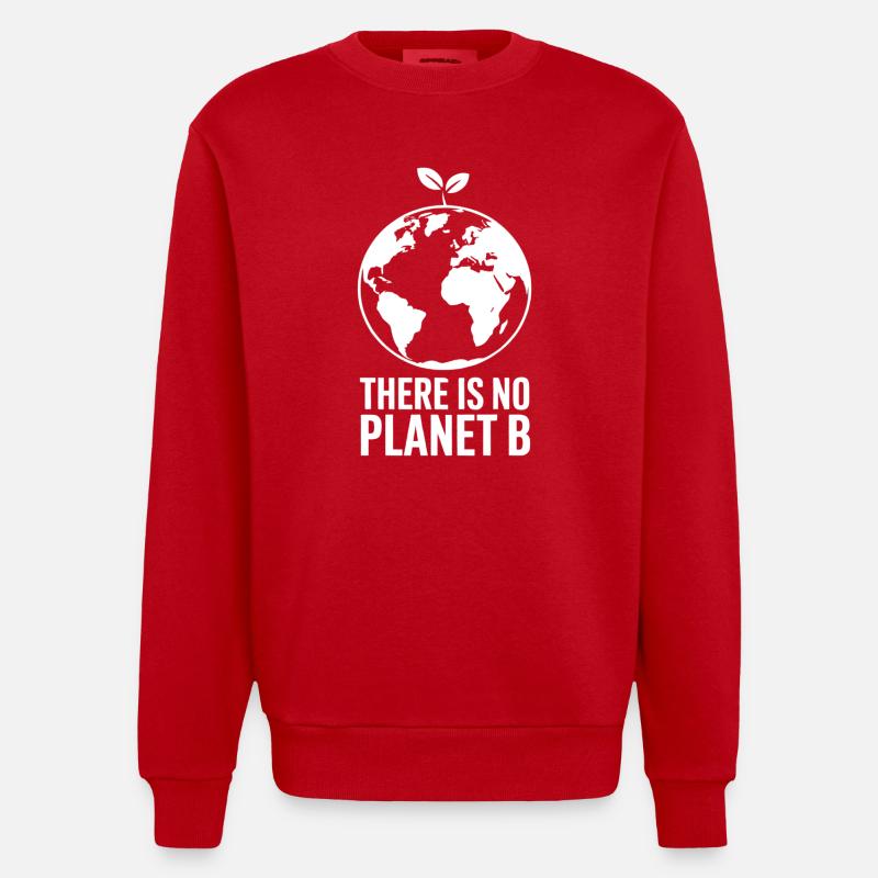 Es gibt kein Plan B, Klimaschutz - Heavyweight Oversized Organic Crew Neck Made in EU - Rot