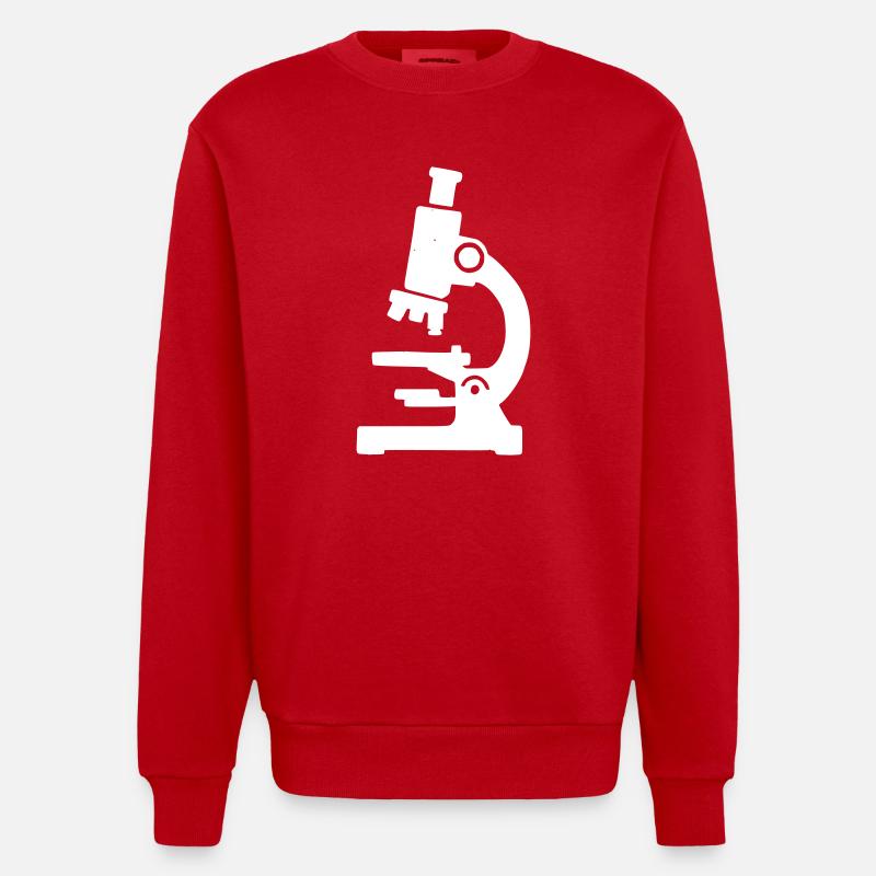 Microscope Silhouette Laboratory - Heavyweight Oversized Organic Crew Neck Made in EU - red