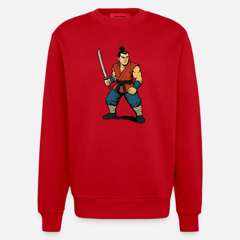 japan krieger samurai - Heavyweight Oversized Organic Crew Neck Made in EU - Rot