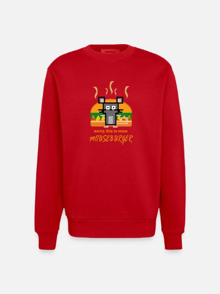Mouseburger - Heavyweight Oversized Organic Crew Neck Made in EU - red