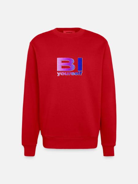 BI yourself - Heavyweight Oversized Organic Crew Neck Made in EU - Rot