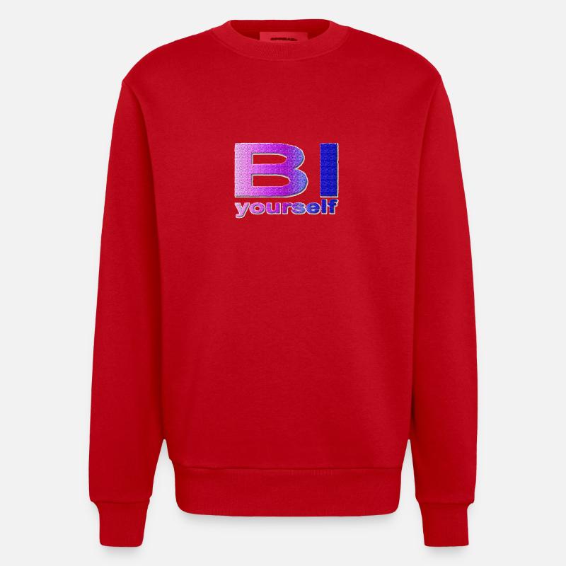BI yourself - Heavyweight Oversized Organic Crew Neck Made in EU - Rot