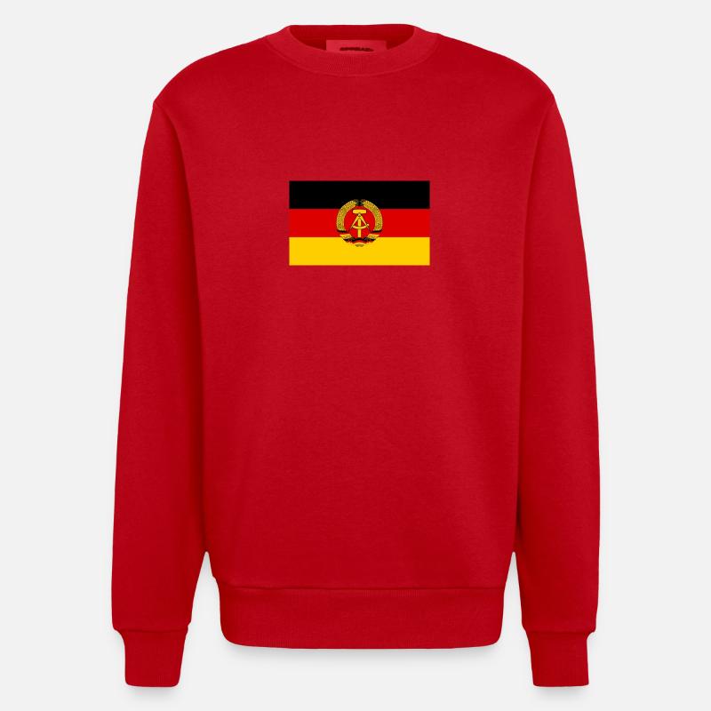 Drapeau de la RDA - Sweat bio épais oversize fabriqué en UE - rouge