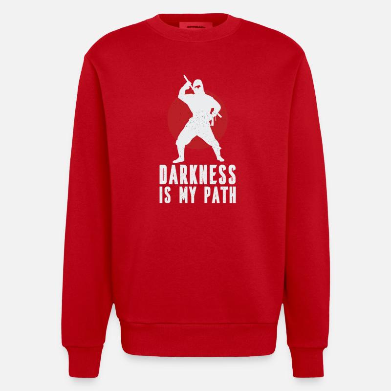 Les ténèbres sont mon chemin - Sweat bio épais oversize fabriqué en UE - rouge