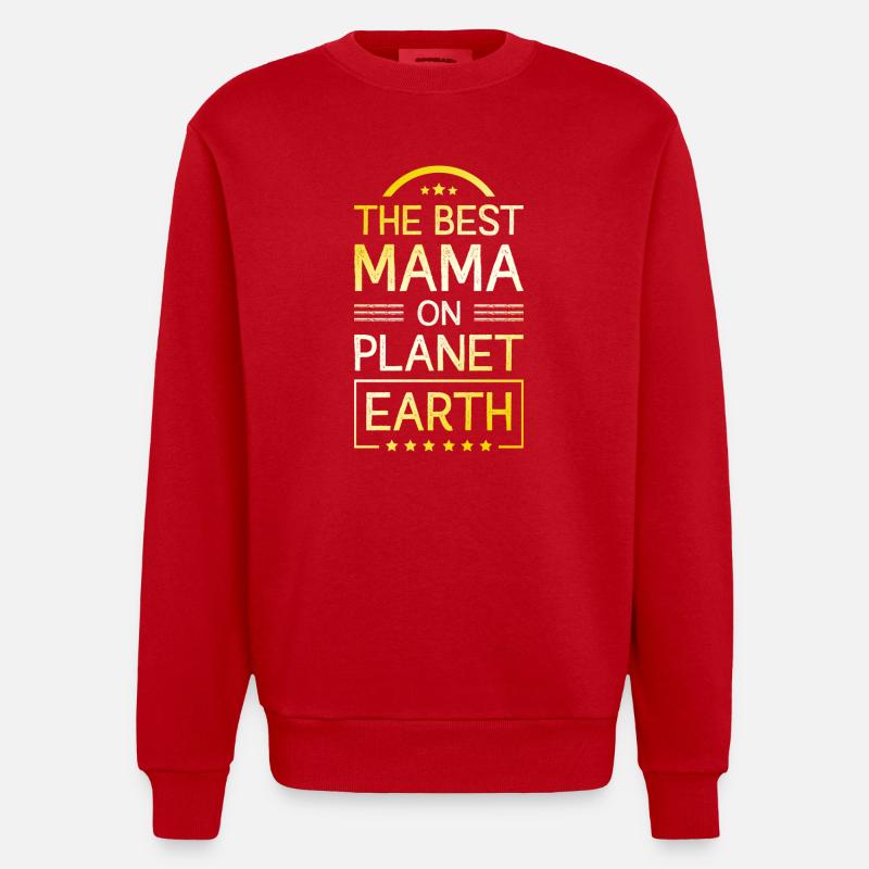 Beste Mama Spruch Mutter Mom - Heavyweight Oversized Organic Crew Neck Made in EU - Rot