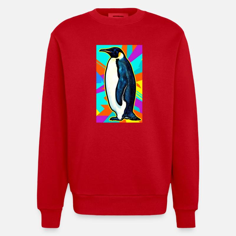 Pinguin - Heavyweight Oversized Organic Crew Neck Made in EU - Rot