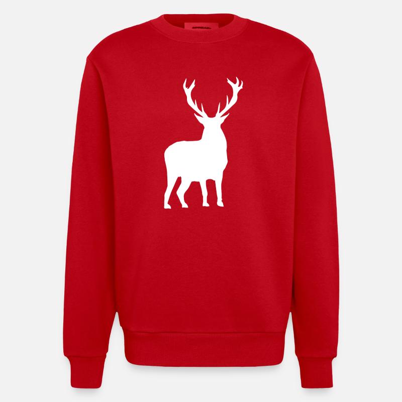 Cerf - Sweat bio épais oversize fabriqué en UE - rouge