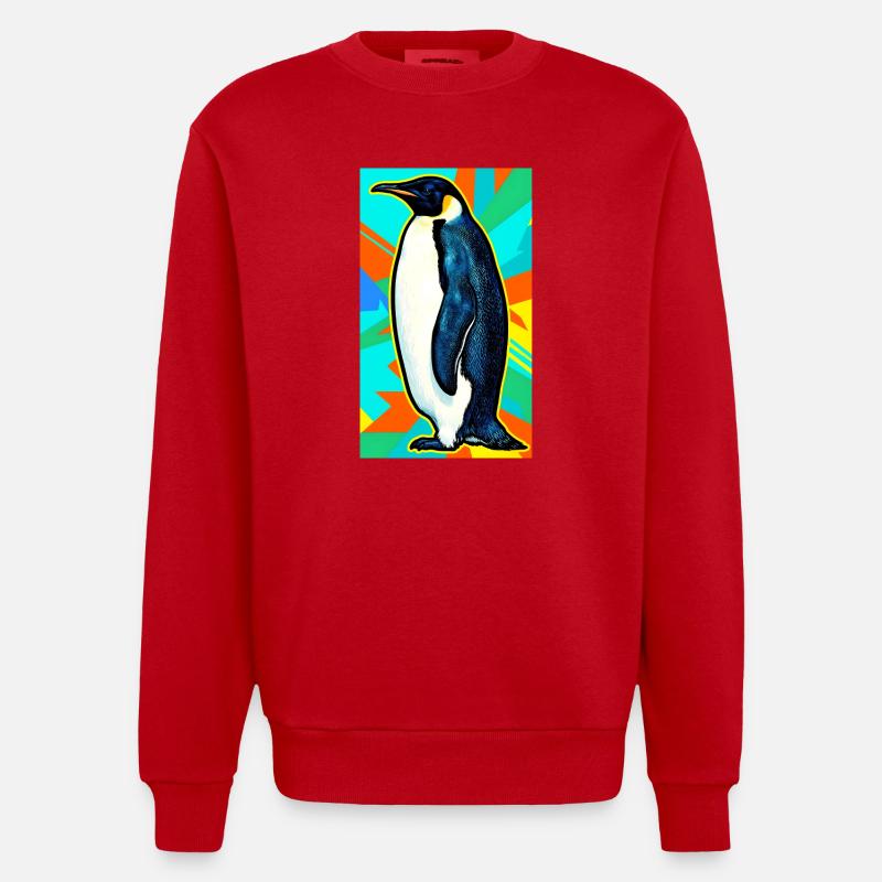 Pinguin - Heavyweight Oversized Organic Crew Neck Made in EU - Rot