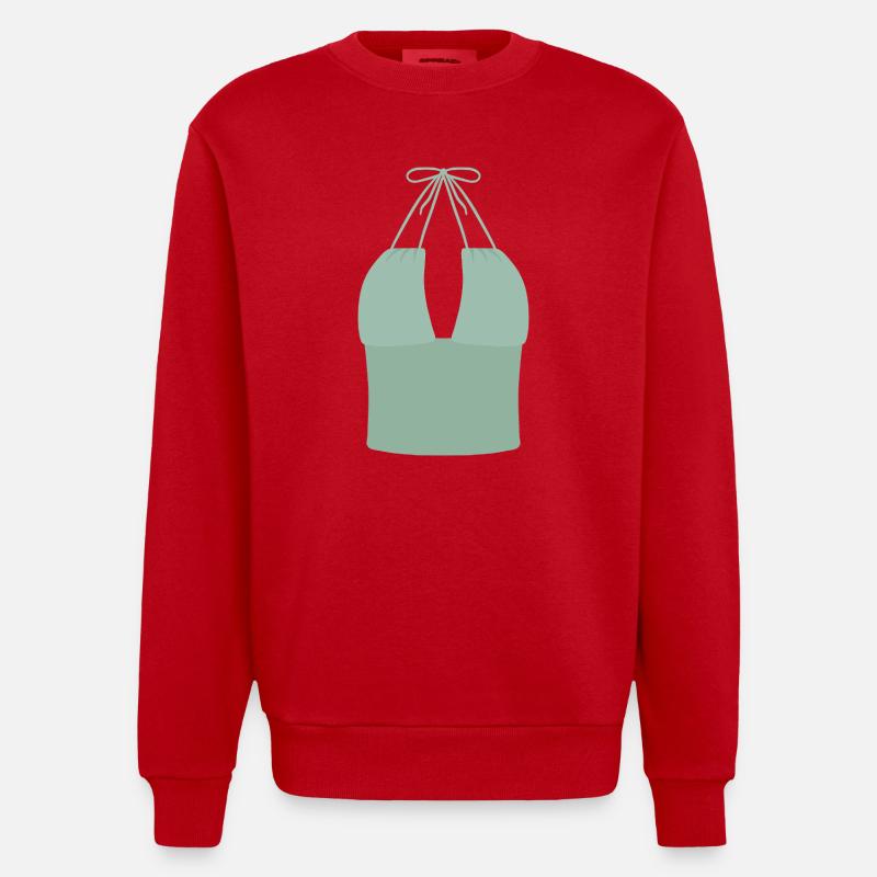 Haut bikini Mint Halter - Sweat bio épais oversize fabriqué en UE - rouge