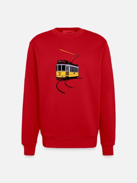 Electrico de Lisboa - Heavyweight Oversized Organic Crew Neck Made in EU - Rot