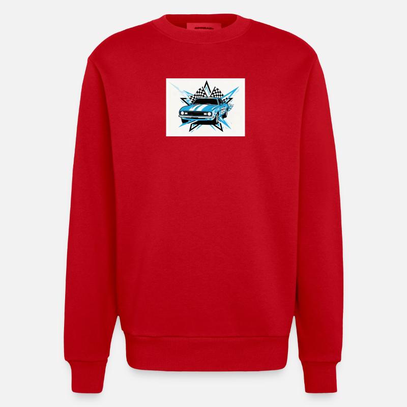 Course rétro - Sweat bio épais oversize fabriqué en UE - rouge