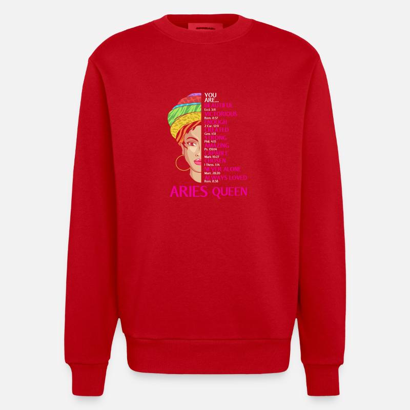 Sternzeichen Widder - Heavyweight Oversized Organic Crew Neck Made in EU - Rot