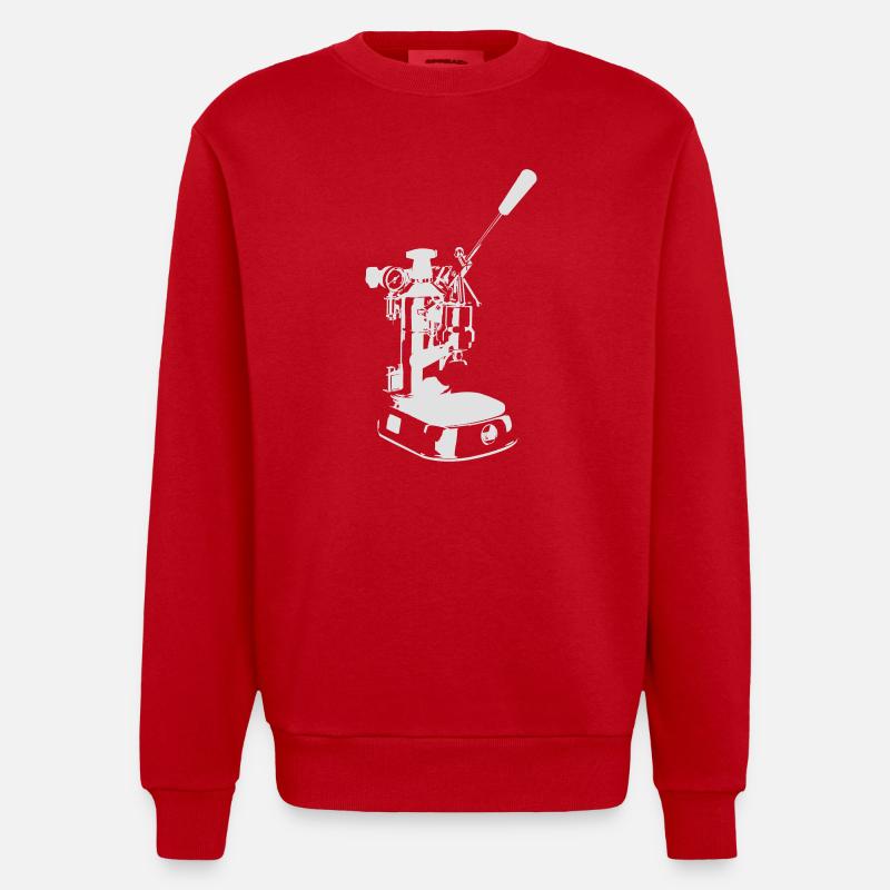 Machine solo - Blanc - Sweat bio épais oversize fabriqué en UE - rouge