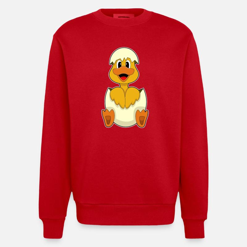 Duck egg - Heavyweight Oversized Organic Crew Neck Made in EU - red