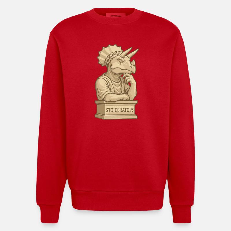 Stoiceratops - Sweat bio épais oversize fabriqué en UE - rouge