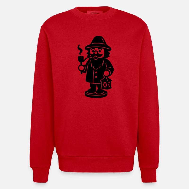 Räuchermännchen - Heavyweight Oversized Organic Crew Neck Made in EU - Rot