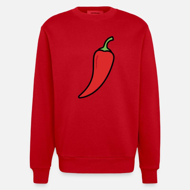 Chili Schote Scharf Comic - Heavyweight Oversized Organic Crew Neck Made in EU - Rot