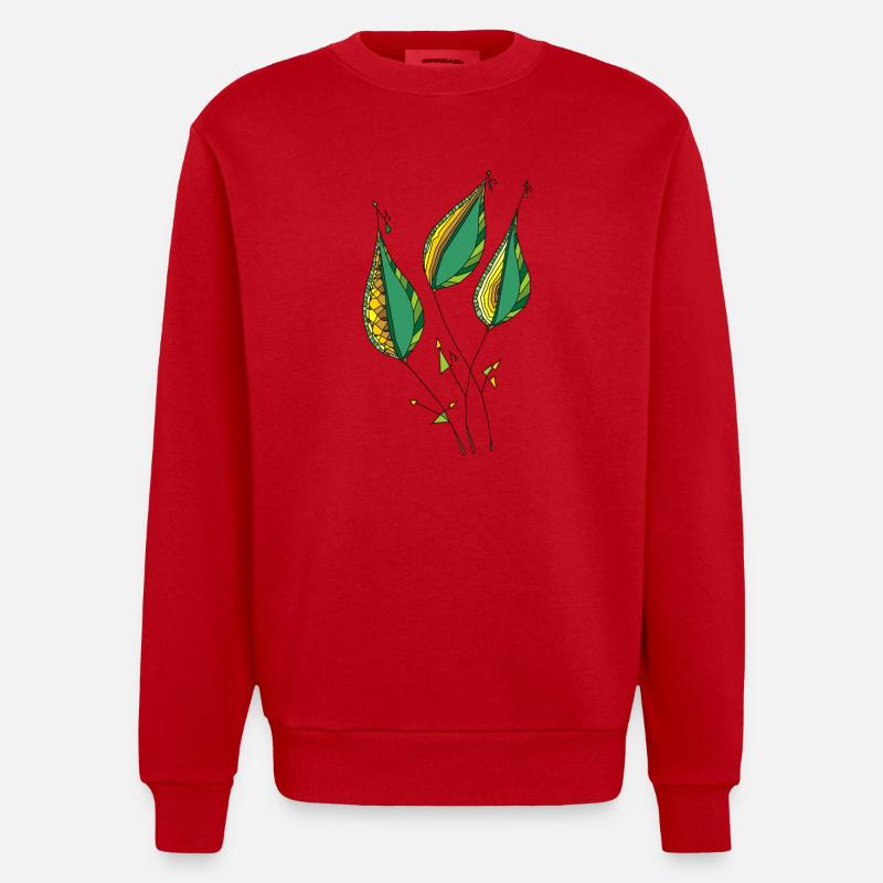 Feuilles décoratives - Sweat bio épais oversize fabriqué en UE - rouge
