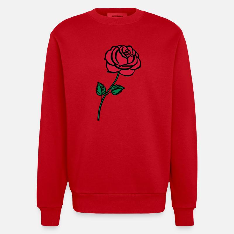 rose_002 - Sweat bio épais oversize fabriqué en UE - rouge
