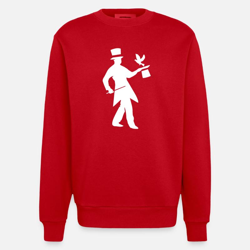 Zauberer - Heavyweight Oversized Organic Crew Neck Made in EU - Rot