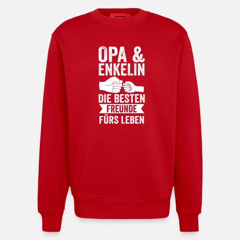 Papi et petit-fils - Sweat bio épais oversize fabriqué en UE - rouge