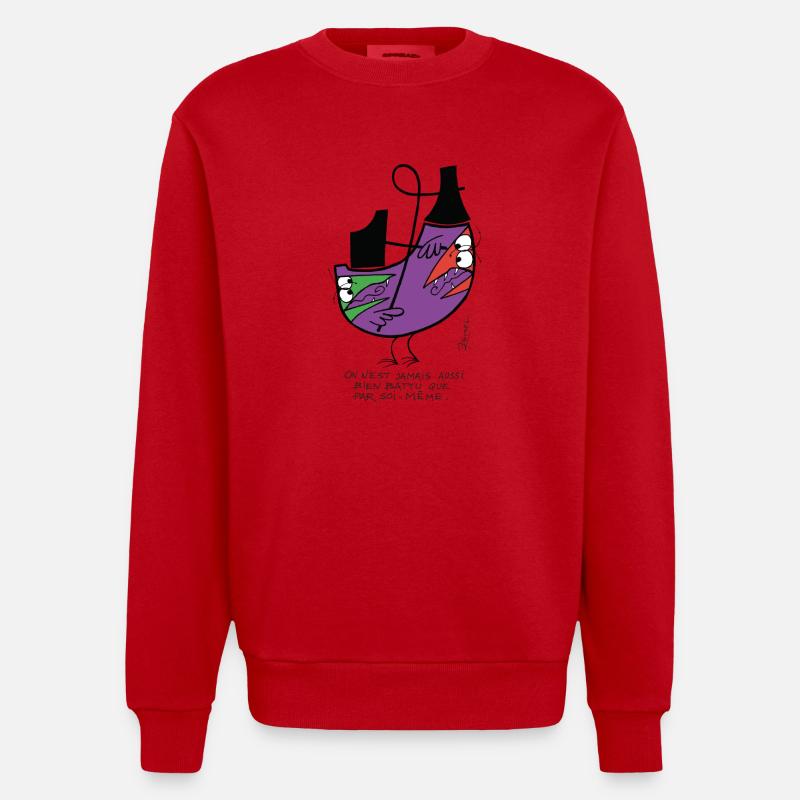 Battu par soi même - Sweat bio épais oversize fabriqué en UE - rouge