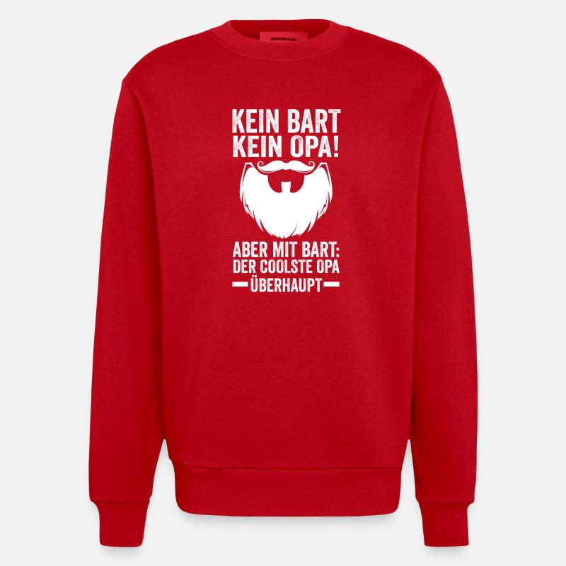 Papi avec une barbe - Sweat bio épais oversize fabriqué en UE - rouge