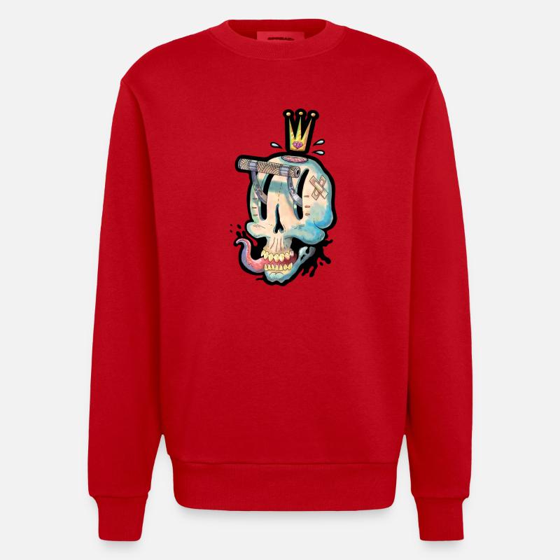 Crâne pour le jeu - Sweat bio épais oversize fabriqué en UE - rouge