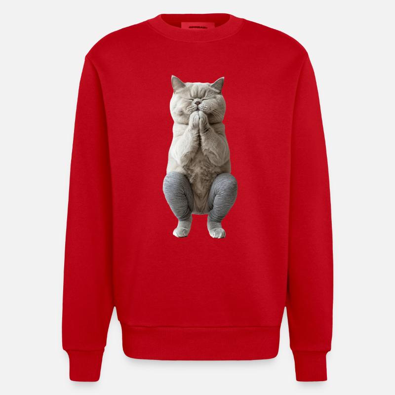 Britisch Kurzhaar - Heavyweight Oversized Organic Crew Neck Made in EU - Rot