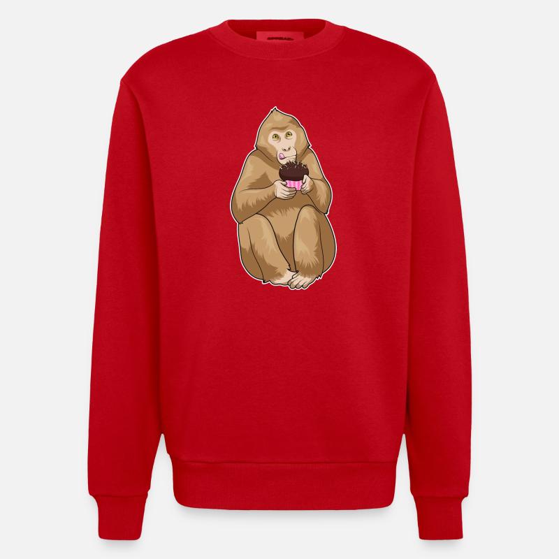 Muffin de singe - Sweat bio épais oversize fabriqué en UE - rouge