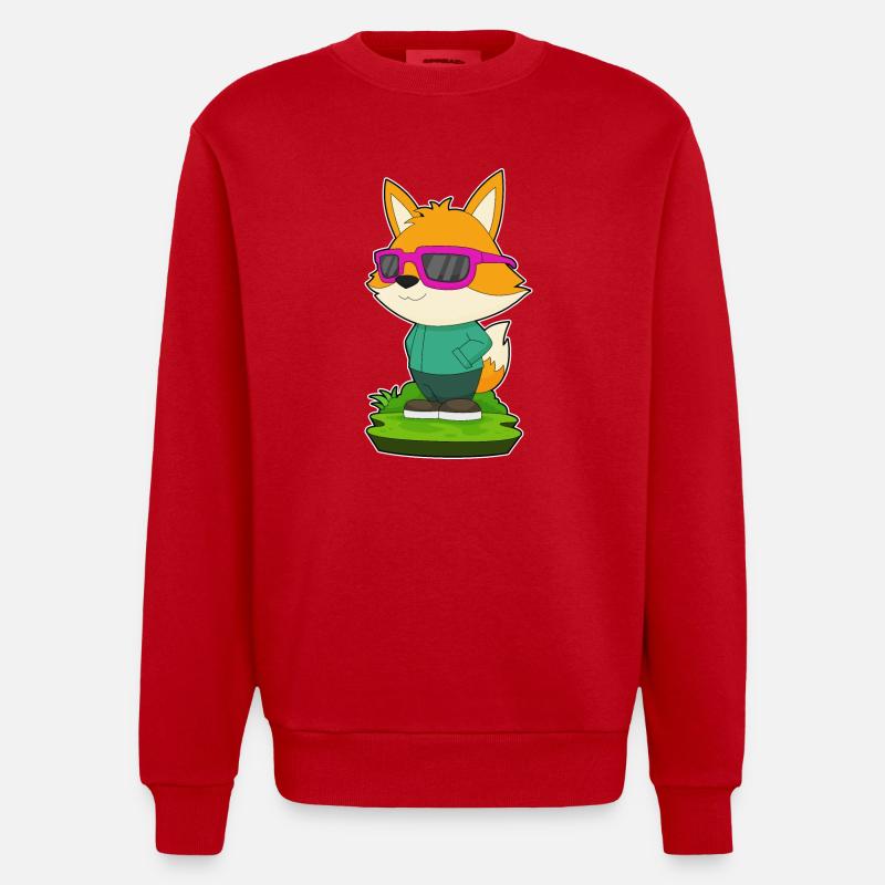 Lunettes de soleil Fox - Sweat bio épais oversize fabriqué en UE - rouge