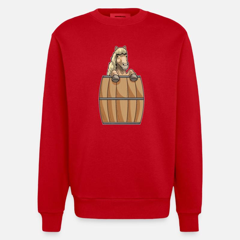 Pferd Fass - Heavyweight Oversized Organic Crew Neck Made in EU - Rot