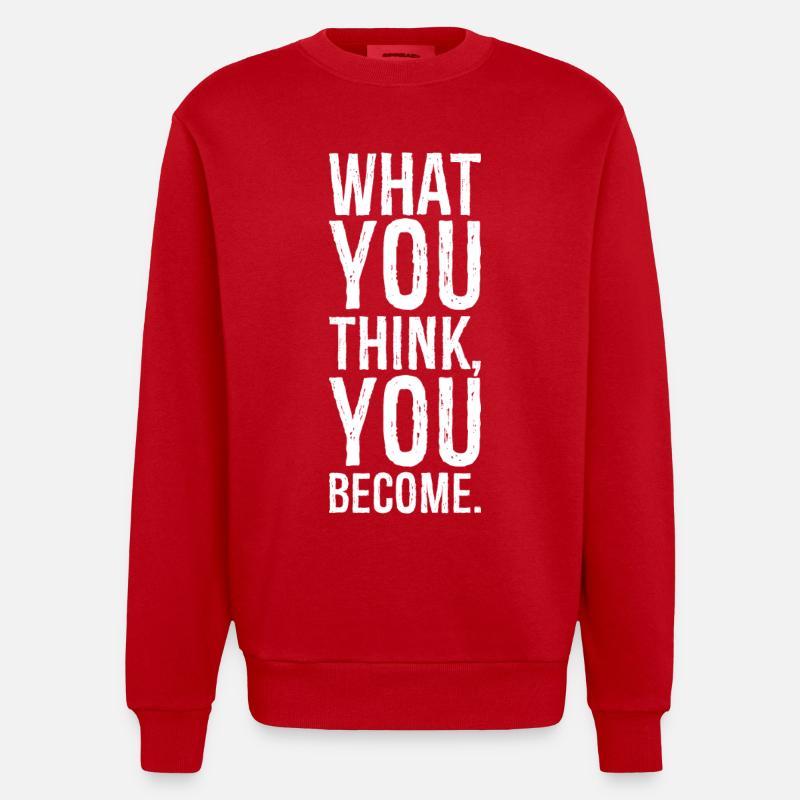 ce que vous pensez devenir - Sweat bio épais oversize fabriqué en UE - rouge