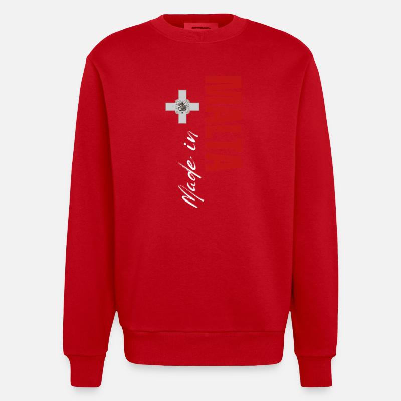 Fabriqué à Malte, conception verticale - Sweat bio épais oversize fabriqué en UE - rouge