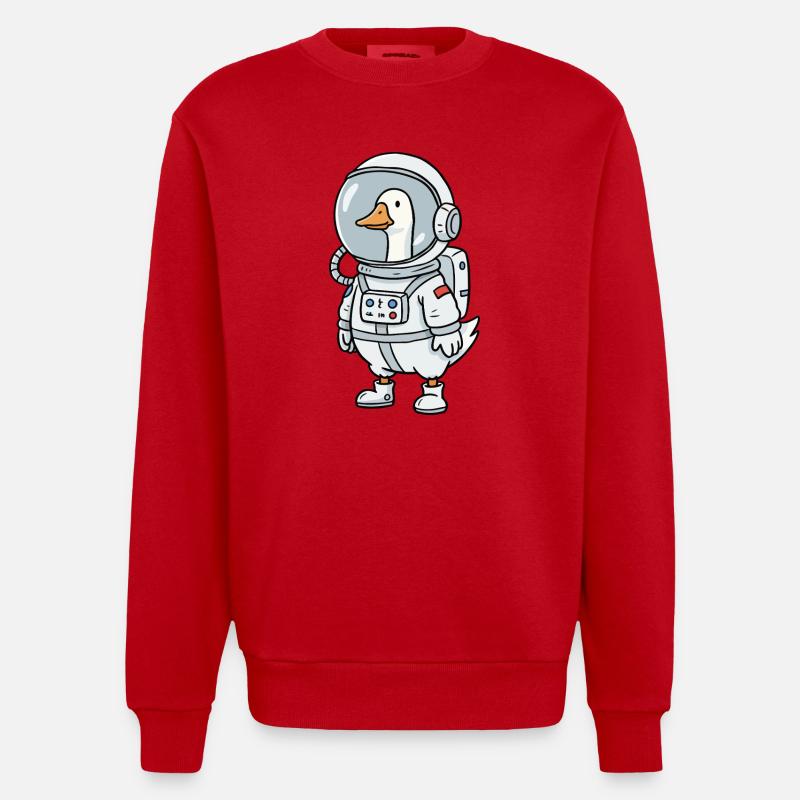 Astronaute de l’Oie de l’Espace - Sweat bio épais oversize fabriqué en UE - rouge