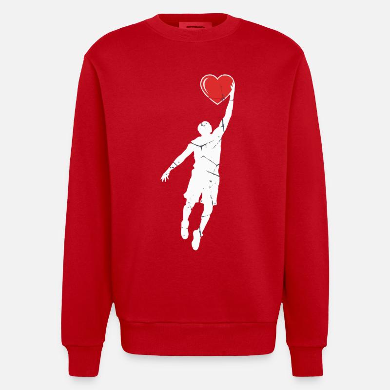 Herz Dunk - Heavyweight Oversized Organic Crew Neck Made in EU - Rot