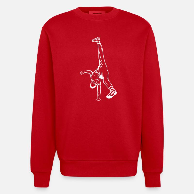 Dessin de B Boy - Sweat bio épais oversize fabriqué en UE - rouge