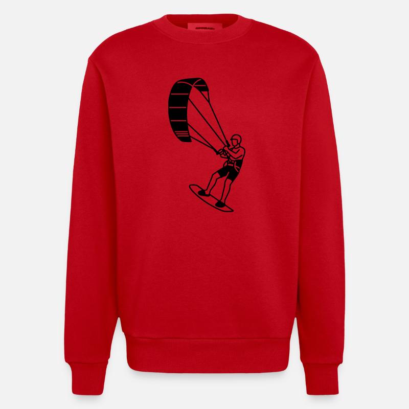Kitesurfeur - Sweat bio épais oversize fabriqué en UE - rouge