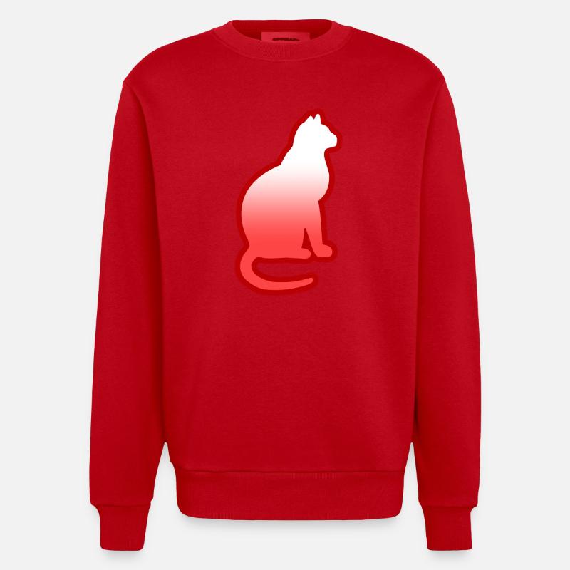 Chat - Sweat bio épais oversize fabriqué en UE - rouge