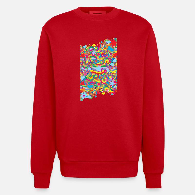 Magic World - Sweat bio épais oversize fabriqué en UE - rouge