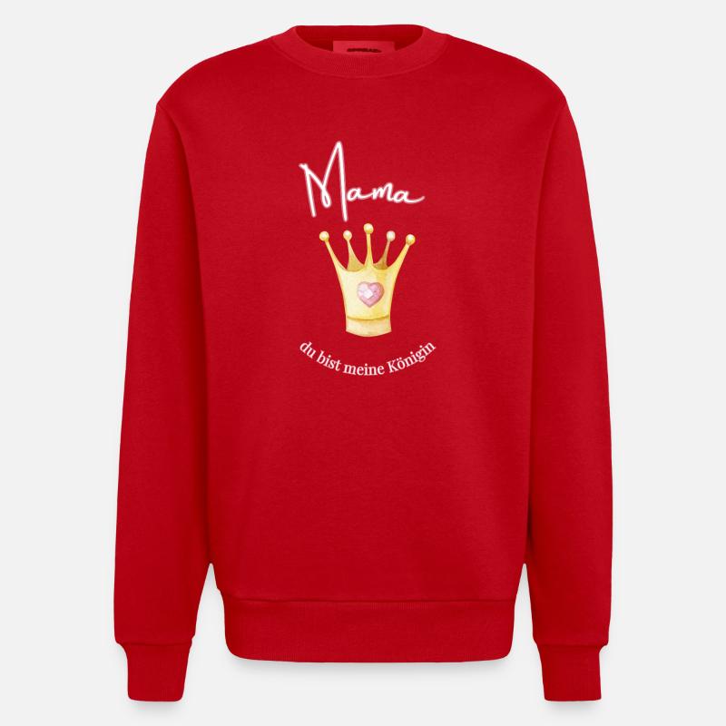 Mom - my queen. - Heavyweight Oversized Organic Crew Neck Made in EU - red