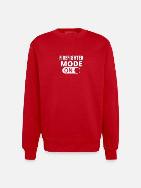 MODE ON FIREFIGHTER - Heavyweight Oversized Organic Crew Neck Made in EU - Rot