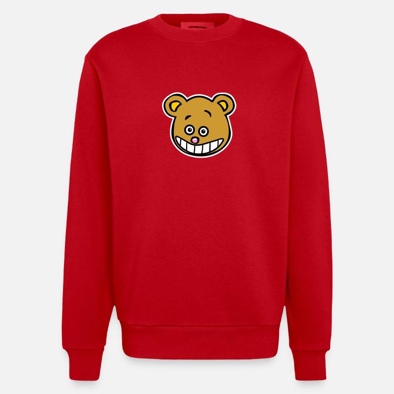 Ulkbär Kopf digital - Heavyweight Oversized Organic Crew Neck Made in EU - Rot
