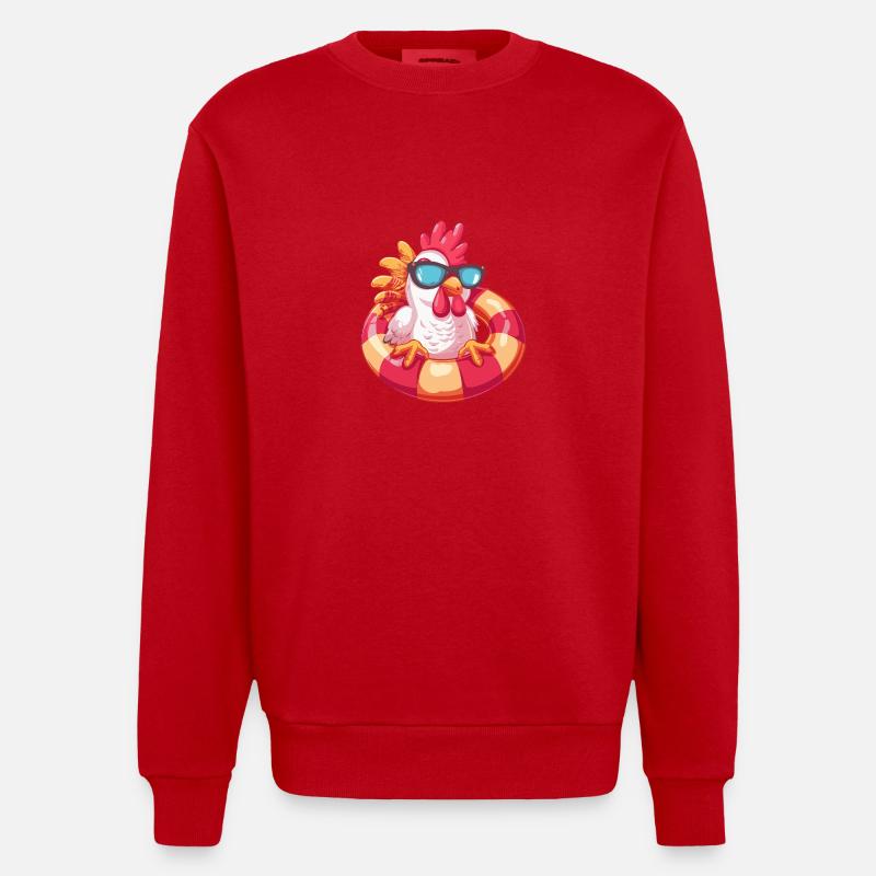 Hahn Comic Cool - Heavyweight Oversized Organic Crew Neck Made in EU - Rot