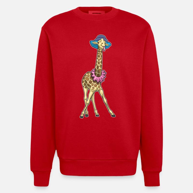 Clown girafe - Sweat bio épais oversize fabriqué en UE - rouge