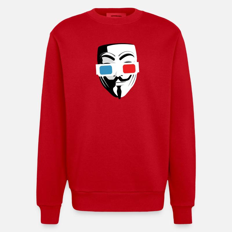 Masque cinéma lunette 3D - Sweat bio épais oversize fabriqué en UE - rouge