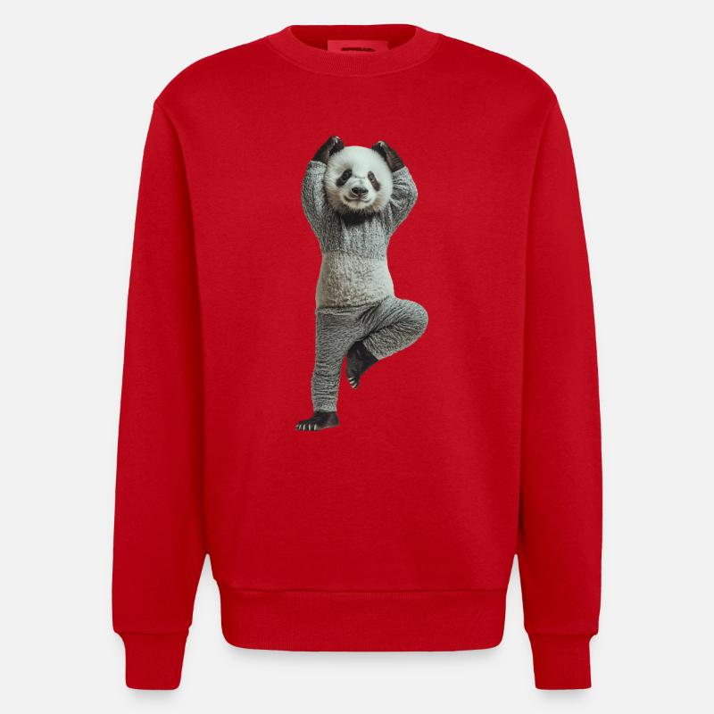 Panda - Heavyweight Oversized Organic Crew Neck Made in EU - Rot