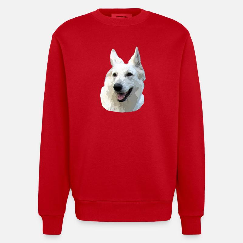 Weißer Schäferhund - Heavyweight Oversized Organic Crew Neck Made in EU - Rot