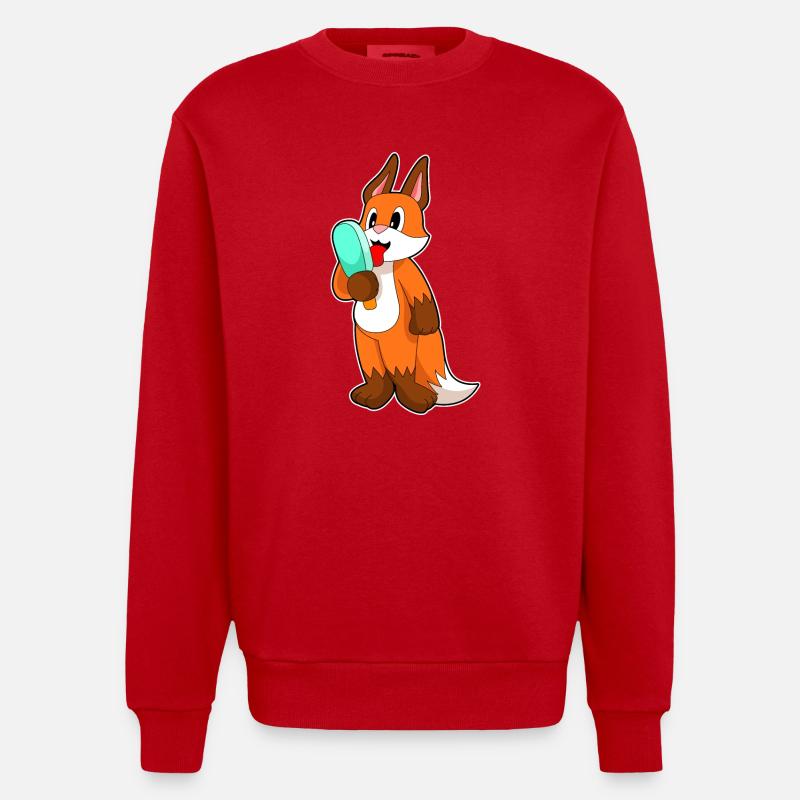 Fox popsicles - Heavyweight Oversized Organic Crew Neck Made in EU - red